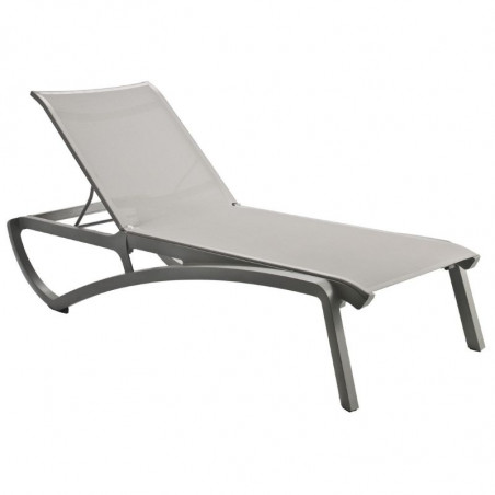 Chaise Longue Sunset - Gris Platinium Grosfillex - 1 Chaise Longue Sunset - Gris Platinium Grosfillex - 1