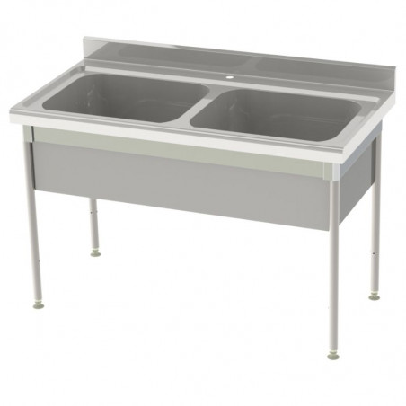 Plonge 2 Bacs avec Cache-Cuve - P 700 - L 1400 mm SOFINOR - 1 Plonge 2 Bacs avec Cache-Cuve - P 700 - L 1400 mm SOFINOR - 1