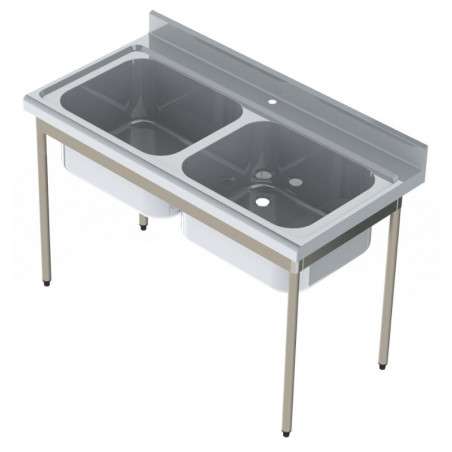 Plonge 2 Bacs - P 700 - L 1500 mm SOFINOR - 1 Plonge 2 Bacs - P 700 - L 1500 mm SOFINOR - 1