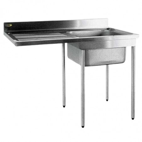Plonge Spéciale Lave-Vaisselle - 1 Bac et Egouttoir à Gauche - L 1200 mm SOFINOR - 1 Plonge Spéciale Lave-Vaisselle - 1 Bac et Egouttoir à Gauche - L 1200 mm SOFINOR - 1