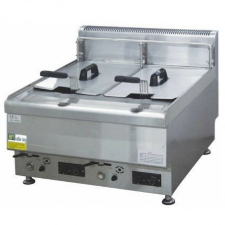 Friteuse Double à Gaz avec Robinet de Vidange - 2 x 10 L FourniResto - 1 Friteuse Double à Gaz avec Robinet de Vidange - 2 x 10 L FourniResto - 1