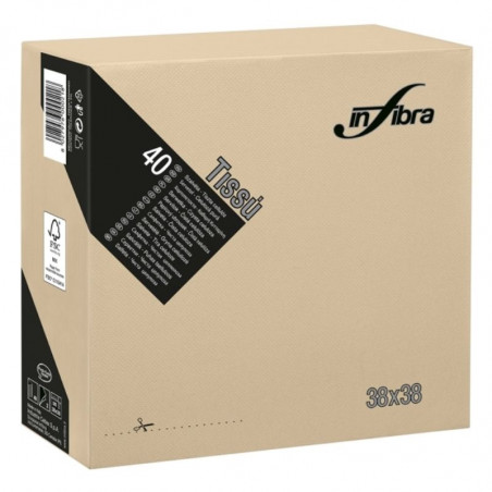 Serviette en Cellulose 2 Plis 38 x 38 - Greige - Lot de 1440 Infibra - 1 Serviette en Cellulose 2 Plis 38 x 38 - Greige - Lot de 1440 Infibra - 1
