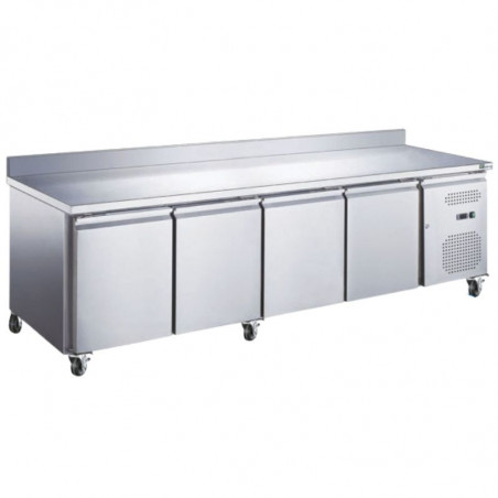Table Réfrigérée GN 1/1 Positive Profondeur 700 mm- 4 Portes - Avec Dosseret FourniResto - 1 Table Réfrigérée GN 1/1 Positive Profondeur 700 mm- 4 Portes - Avec Dosseret FourniResto - 1