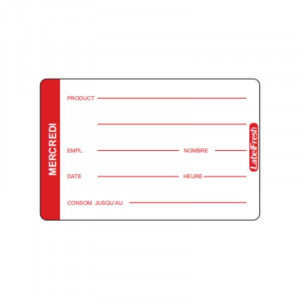 Etiquette de Traçabilité LabelFresh Pro - Mercredi - 70 x 45 mm - Lot de 500 LabelFresh - 1