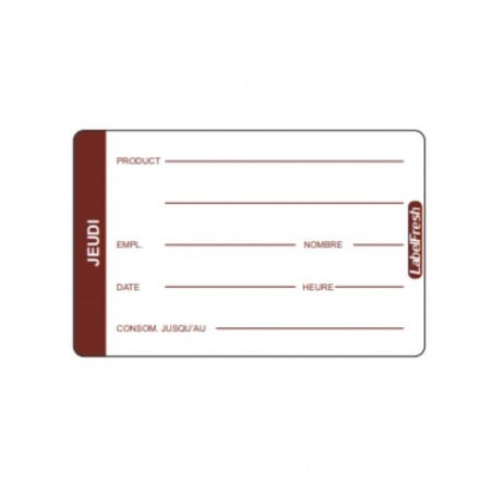 Etiquette de Traçabilité LabelFresh Pro - Jeudi - 70 x 45 mm - Lot de 500 LabelFresh - 1 Etiquette de Traçabilité LabelFresh Pro - Jeudi - 70 x 45 mm - Lot de 500 LabelFresh - 1