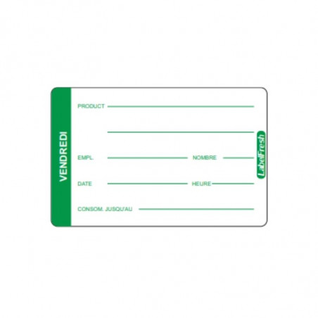 Etiquette de Traçabilité LabelFresh Pro - Vendredi - 70 x 45 mm - Lot de 500 LabelFresh - 1