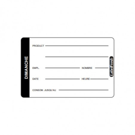 Etiquette de Traçabilité LabelFresh Pro - Dimanche - 70 x 45 mm - Lot de 500 LabelFresh - 1 Etiquette de Traçabilité LabelFresh Pro - Dimanche - 70 x 45 mm - Lot de 500 LabelFresh - 1