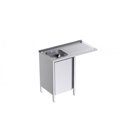 Plonge 1 Bac avec Portes et Passage pour Lave-Vaisselle à Droite - L 1000 x P 500 mm Distform - 1 Plonge 1 Bac avec Portes et Passage pour Lave-Vaisselle à Droite - L 1000 x P 500 mm Distform - 1