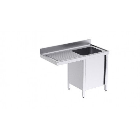 Plonge 1 Bac avec Portes et Passage pour Lave-Vaisselle à Gauche - L 1200 x P 550 mm Distform - 1
