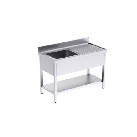 Plonge 1 Bac avec Etagère et Egouttoir à Droite - L 1000 x P 600 mm Distform - 1 Plonge 1 Bac avec Etagère et Egouttoir à Droite - L 1000 x P 600 mm Distform - 1