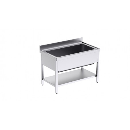 Plonge 1 Grand Bac avec Etagère - L 1200 x P 700 mm Distform - 1 Plonge 1 Grand Bac avec Etagère - L 1200 x P 700 mm Distform - 1