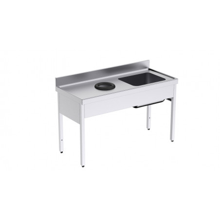 Plonge 1 Bac avec Trou Vide-Déchets à Gauche - L 1400 x P 600 mm Distform - 1 Plonge 1 Bac avec Trou Vide-Déchets à Gauche - L 1400 x P 600 mm Distform - 1