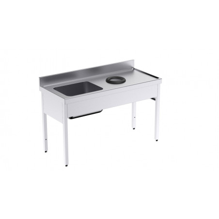 Plonge 1 Bac avec Trou Vide-Déchets - L 1400 x P 700 mm Distform - 1 Plonge 1 Bac avec Trou Vide-Déchets - L 1400 x P 700 mm Distform - 1
