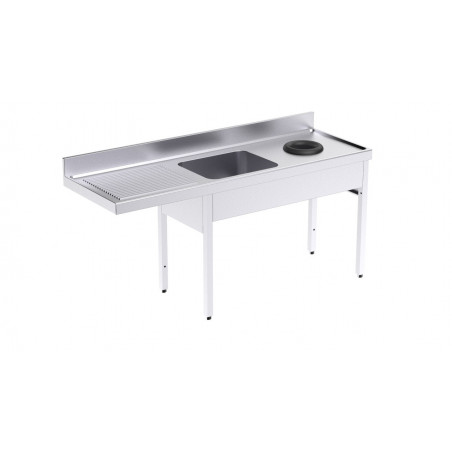Plonge 1 Bac avec Passage pour Lave-Vaisselle, Egouttoir à Gauche et Trou Vide-Déchets - L 1800 x P 700 mm Distform - 1 Plonge 1 Bac avec Passage pour Lave-Vaisselle, Egouttoir à Gauche et Trou Vide-Déchets - L 1800 x P 700 mm Distform - 1