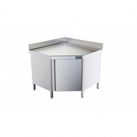 Meuble Inox Bas d'Angle avec Porte pour Gamme P 600 mm Distform - 1 Meuble Inox Bas d'Angle avec Porte pour Gamme P 600 mm Distform - 1