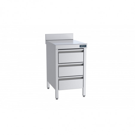 Meuble Inox Bas avec Dosseret et 3 Tiroirs - L 500 x P 600 mm Distform - 1 Meuble Inox Bas avec Dosseret et 3 Tiroirs - L 500 x P 600 mm Distform - 1