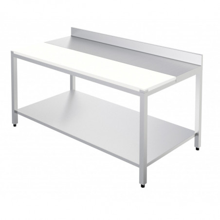 Table de Découpe avec Dosseret et Etagère - L 1000 x P 600 mm Distform - 1 Table de Découpe avec Dosseret et Etagère - L 1000 x P 600 mm Distform - 1