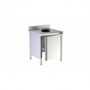 Table de Tri avec Porte et Trou Vide-Déchets - L 700 x P 700 mm Distform - 1