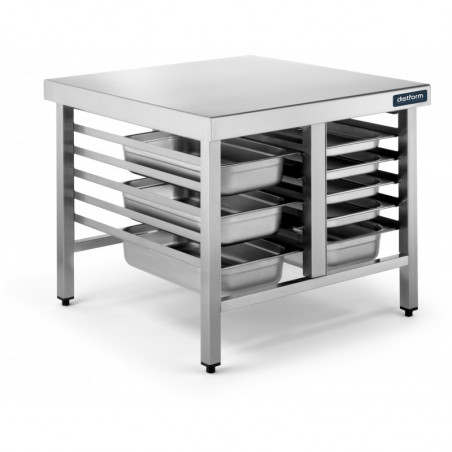 Table De Support Pour Four Avec 6 Glissières GN 1/1 Et 6 GN 2/1 - 1100X850X700 Distform - 1 Table De Support Pour Four Avec 6 Glissières GN 1/1 Et 6 GN 2/1 - 1100X850X700 Distform - 1