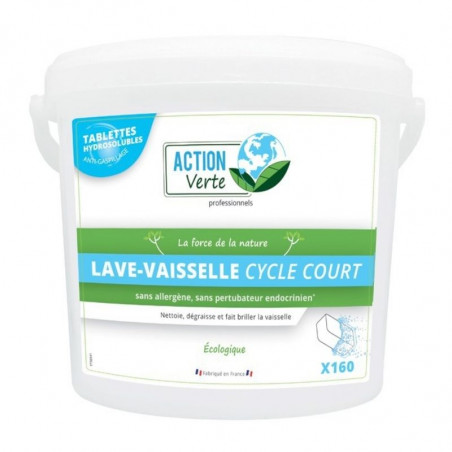 Tablettes pour Lave-Vaisselle Cycle Court - 160 Pastilles de 15 g Action Verte - 1 Tablettes pour Lave-Vaisselle Cycle Court - 160 Pastilles de 15 g Action Verte - 1