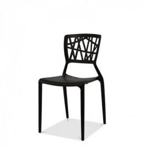 Chaise Empilable Webb en Polypropylène - Noir VEBA - 1