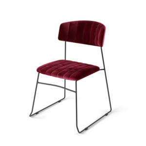 Chaise Empilable Mundo - Bordeaux en Velours VEBA - 1