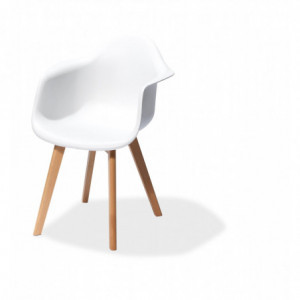Chaise Empilable Keeve avec Accoudoirs - Blanche VEBA - 1