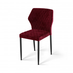 Chaise Empilable Louis - Bordeaux en Velours VEBA - 1