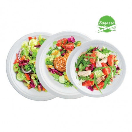 Assiette Ronde en Bagasse - 180 mm - Lot de 50 FourniResto - 1 Assiette Ronde en Bagasse - 180 mm - Lot de 50 FourniResto - 1