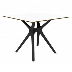 Table Blanche à Pied Noir - 90 x 90 cm Resol - 1