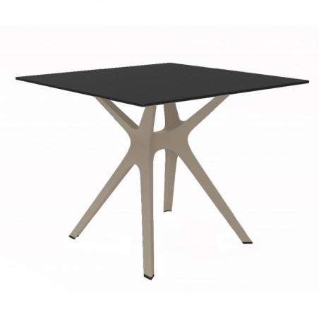 Table Noire à Pied Sable - 90 x 90 cm Resol - 1 Table Noire à Pied Sable - 90 x 90 cm Resol - 1