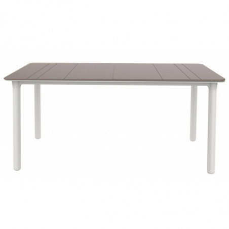 Table Noa Chocolat à Pieds Blancs - 160 x 90 cm Resol - 1 Table Noa Chocolat à Pieds Blancs - 160 x 90 cm Resol - 1