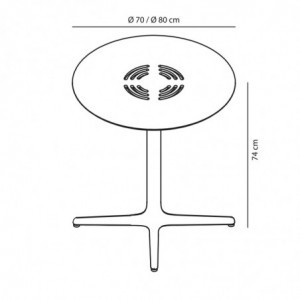 Table Toledo Aire - Ø 70 cm - Gris Vert Resol - 2