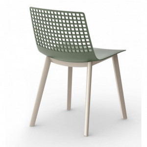 Chaise Click Wire à Pieds Ivoire - Gris Vert - Lot de 2 Resol - 1