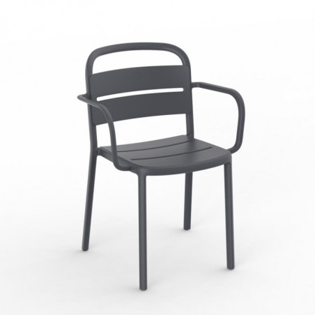 Fauteuil Como - Gris Foncé - Lot de 2 Resol - 1 Fauteuil Como - Gris Foncé - Lot de 2 Resol - 1