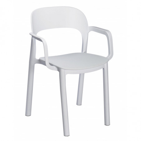 Fauteuil Ona à Assise Blanc - Blanc - Lot de 4 Garbar - 1 Fauteuil Ona à Assise Blanc - Blanc - Lot de 4 Garbar - 1