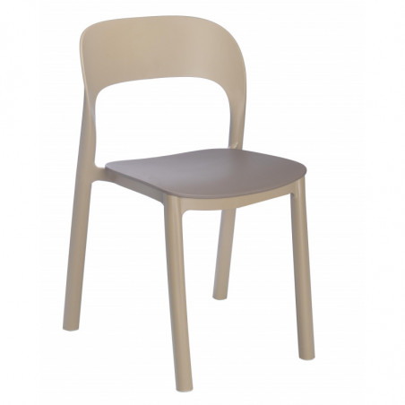 Chaise Ona à Assise Chocolat - Sable - Lot de 4 Garbar - 1 Chaise Ona à Assise Chocolat - Sable - Lot de 4 Garbar - 1