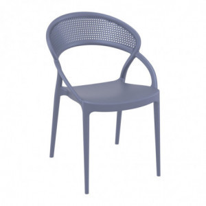 Chaise Sunset - Gris Foncé - Lot de 4 Garbar - 1