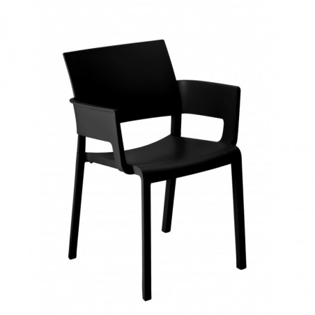 Fauteuil Fiona - Noir - Lot de 2 Resol - 1 Fauteuil Fiona - Noir - Lot de 2 Resol - 1