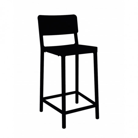 Tabouret Moyen Lisboa - Noir - Lot de 2 Resol - 1 Tabouret Moyen Lisboa - Noir - Lot de 2 Resol - 1