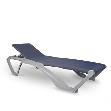Chaise Longue Marina Club - Gris Argenté et Blue Jeans - Lot de 2 Resol - 1 Chaise Longue Marina Club - Gris Argenté et Blue Jeans - Lot de 2 Resol - 1