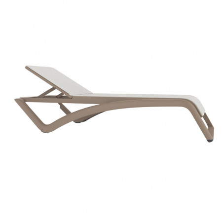Chaise Longue Sky Club - Sable et Blanc - Lot de 2 Resol - 1 Chaise Longue Sky Club - Sable et Blanc - Lot de 2 Resol - 1
