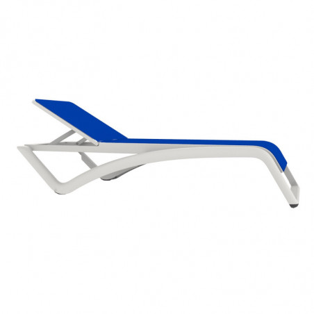 Chaise Longue Sky Club - Blanc et Bleu - Lot de 2 Resol - 1 Chaise Longue Sky Club - Blanc et Bleu - Lot de 2 Resol - 1