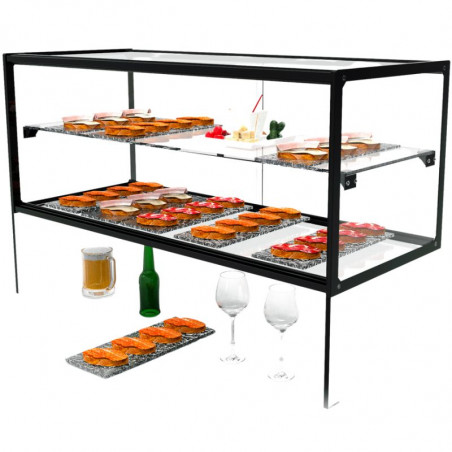 Vitrine Neutre - NEUTRE Présentoirs Zeppelin - avec étagères et glissières pour assiettes - sans LED - L 920 mm SAYL - 1 Vitrine Neutre - NEUTRE Présentoirs Zeppelin - avec étagères et glissières pour assiettes - sans LED - L 920 mm SAYL - 1