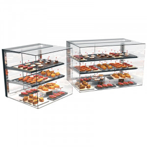 Vitrine Neutre - VISION Présentoirs avec Double LED et Étagères - L 1000 mm SAYL - 3