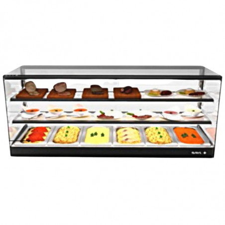 Vitrine Chaude à Poser avec 2 Étagères - LOGIC Triple Bain Marie - L 840 mm - GN 1/3 SAYL - 1 Vitrine Chaude à Poser avec 2 Étagères - LOGIC Triple Bain Marie - L 840 mm - GN 1/3 SAYL - 1