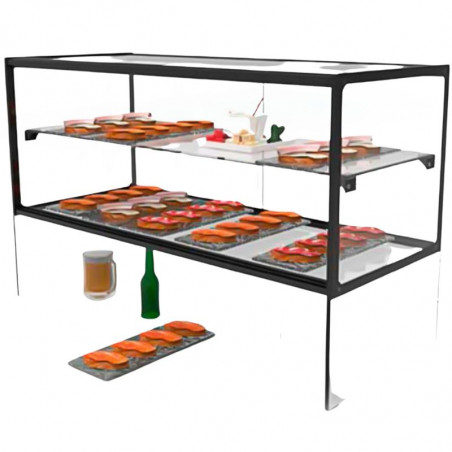 Vitrine Neutre - NEUTRE Présentoirs Zeppelin - avec étagères et glissières pour assiettes - sans LED - L 555 mm SAYL - 1 Vitrine Neutre - NEUTRE Présentoirs Zeppelin - avec étagères et glissières pour assiettes - sans LED - L 555 mm SAYL - 1