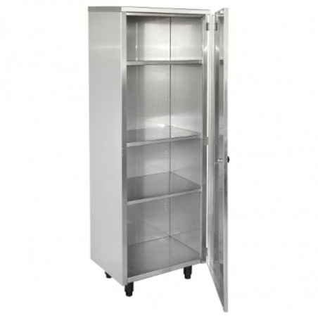 Armoire Inox Haute à Porte Battante - 3 Étagères SOFINOR - 1 Armoire Inox Haute à Porte Battante - 3 Étagères SOFINOR - 1