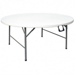 Table Ronde Pliable au Centre Blanche - Ø 1530 mm Bolero  - 1